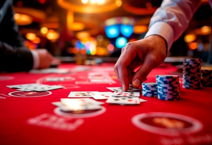 Live blackjack dealer at joker138 studio